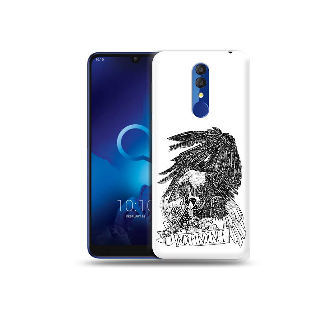 

Чехол MyPads Tocco для Alcatel 3L 5039D (2019) черно белый сокол (PT227139.667.688), Прозрачный, Tocco