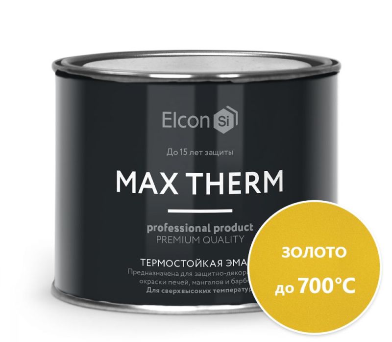 Эмаль термостойкая elcon 400г золото до +700с