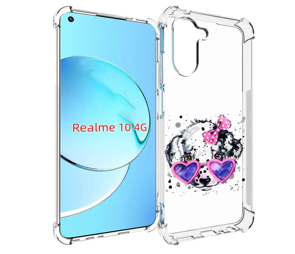 

Чехол MyPads долматинец в очках для Realme 10, Прозрачный, Tocco