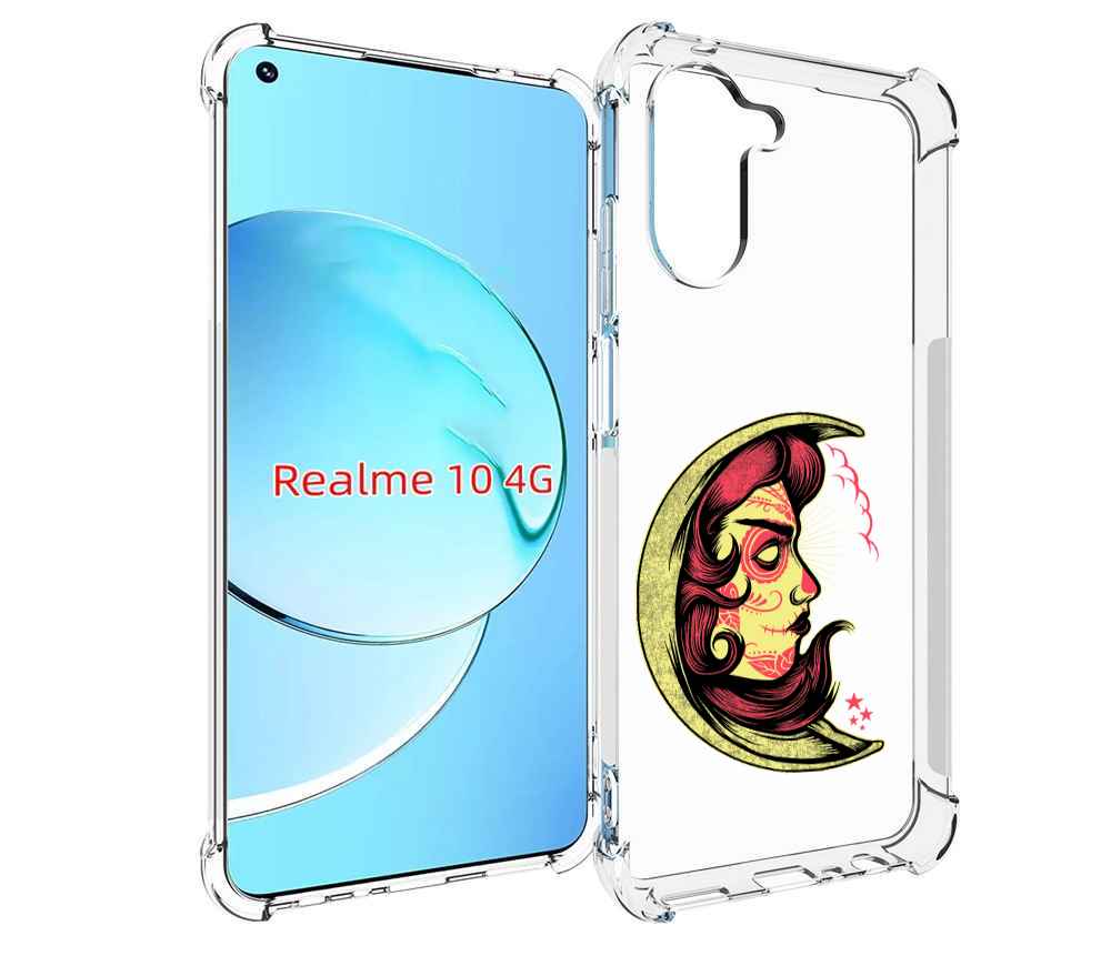 

Чехол MyPads желтый полумесяц с лицом девушки для Realme 10, Прозрачный, Tocco