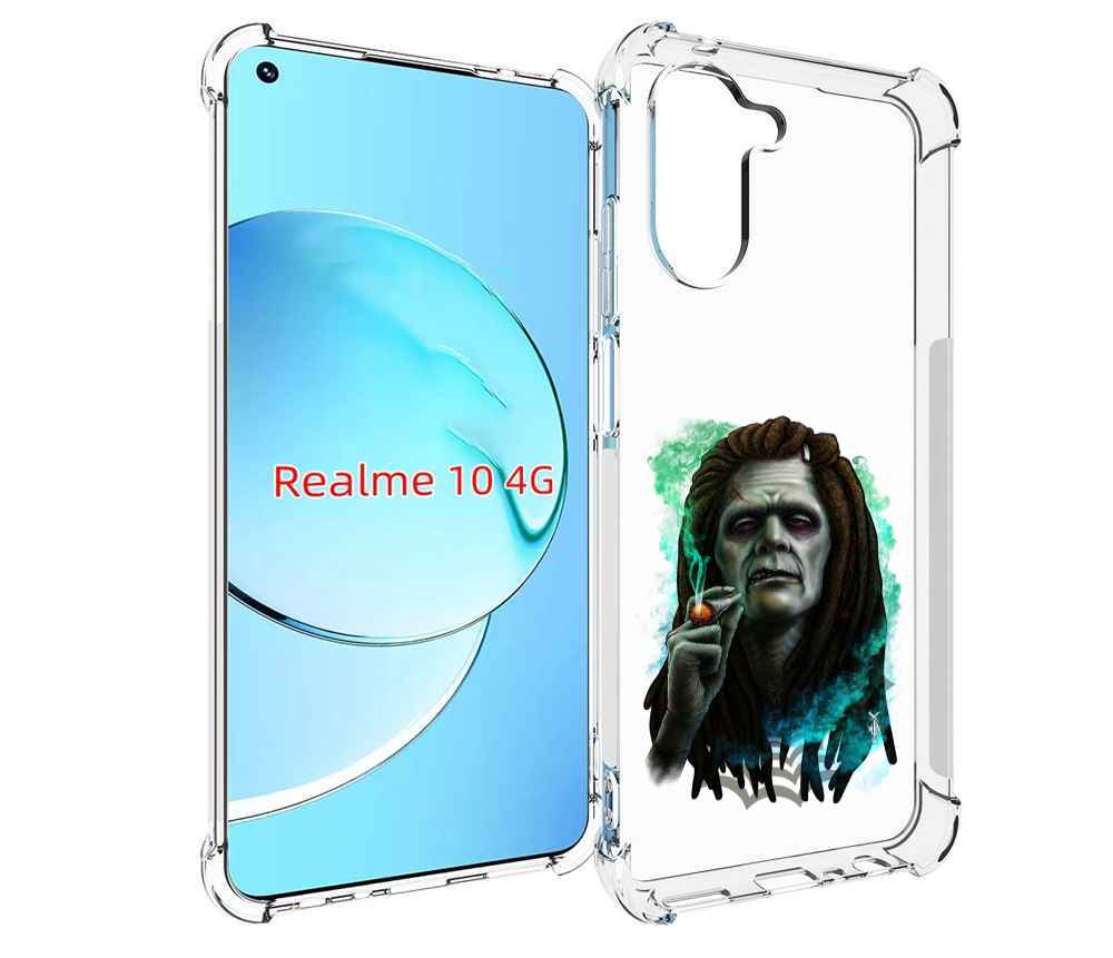 

Чехол MyPads зеленый мужчина с сигаретой для Realme 10, Прозрачный, Tocco