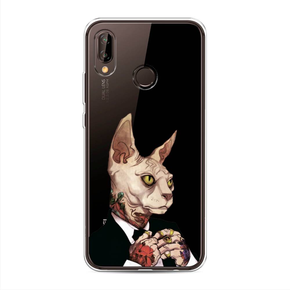 

Чехол Awog на Huawei Nova 3 "Татуированный сфинкс", Бежевый;черный;красный, 66150-7