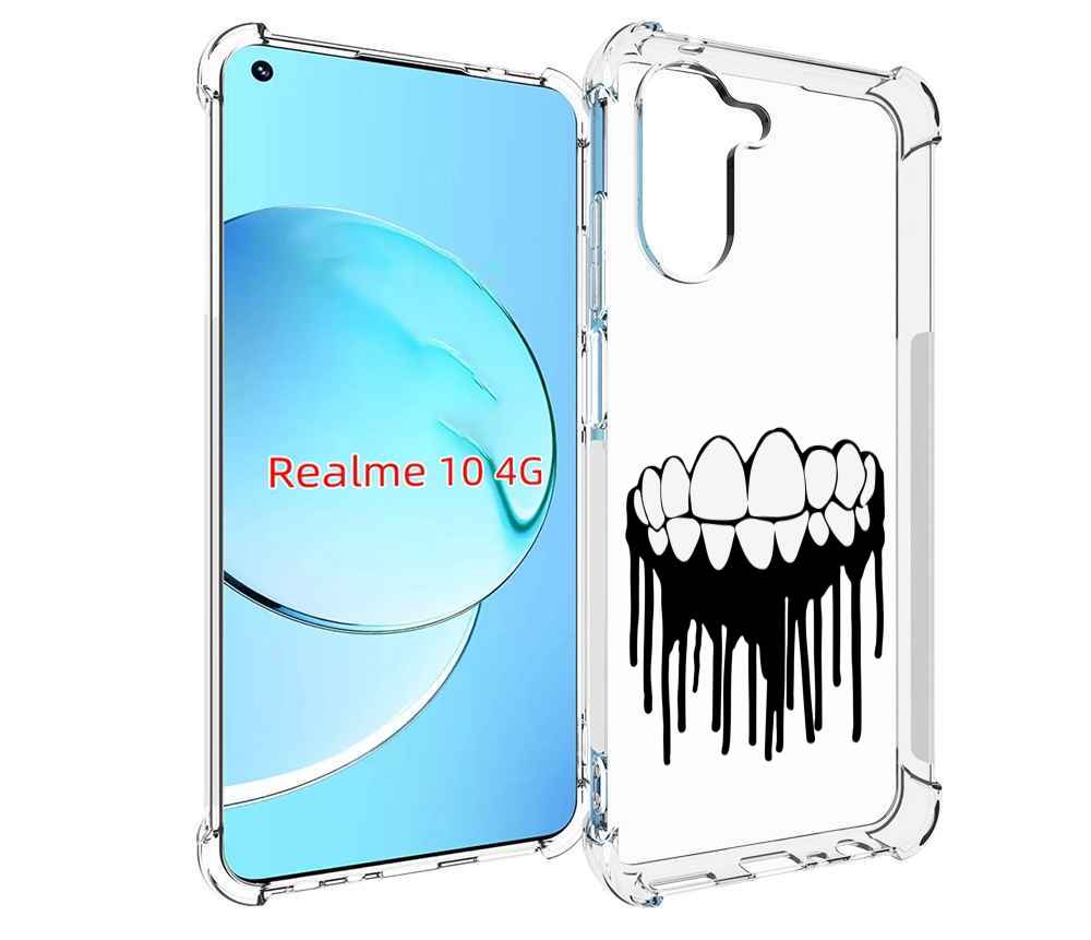 

Чехол MyPads зубы для Realme 10, Прозрачный, Tocco