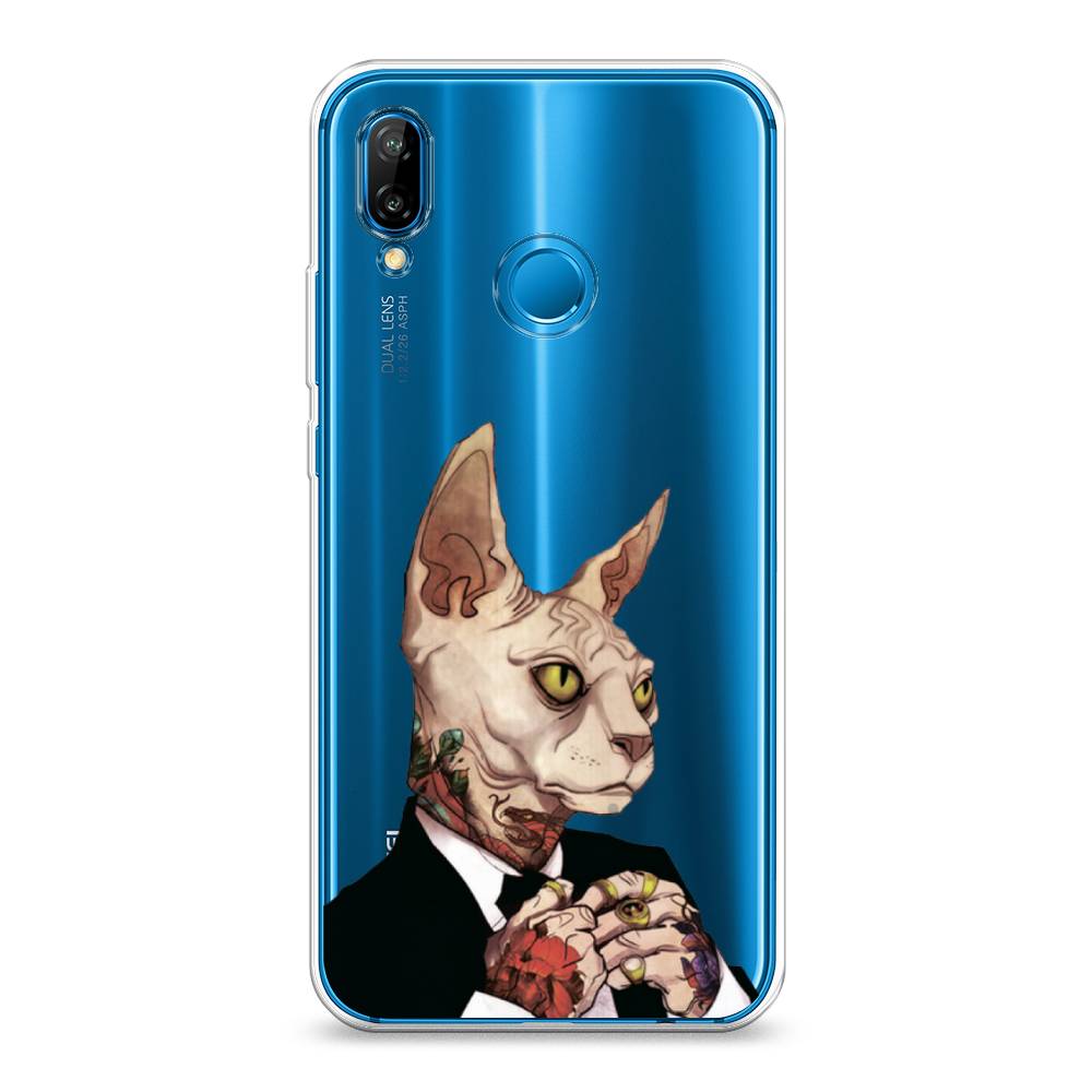 

Чехол Awog на Huawei P20 Lite "Татуированный сфинкс", Бежевый;черный;красный, 64450-7
