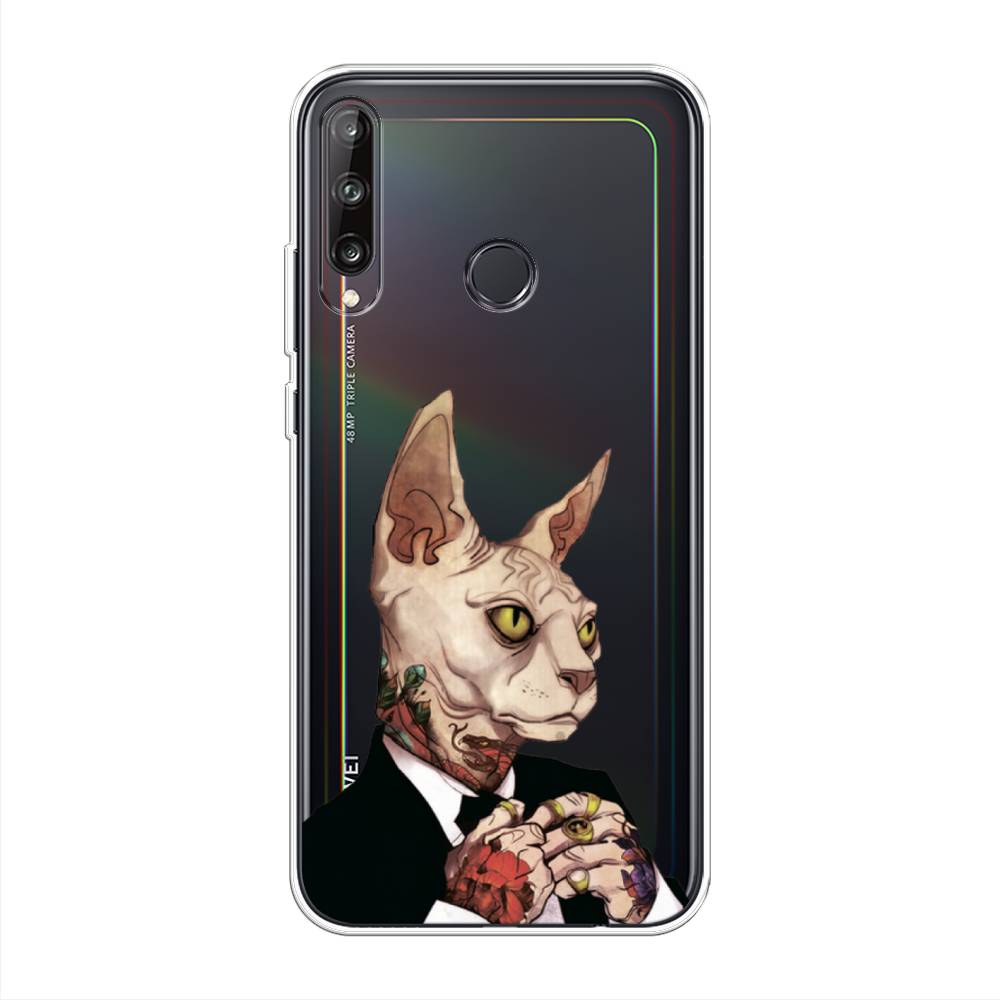 

Чехол Awog на Huawei P40 lite E "Татуированный сфинкс", Бежевый;черный;красный, 612450-7