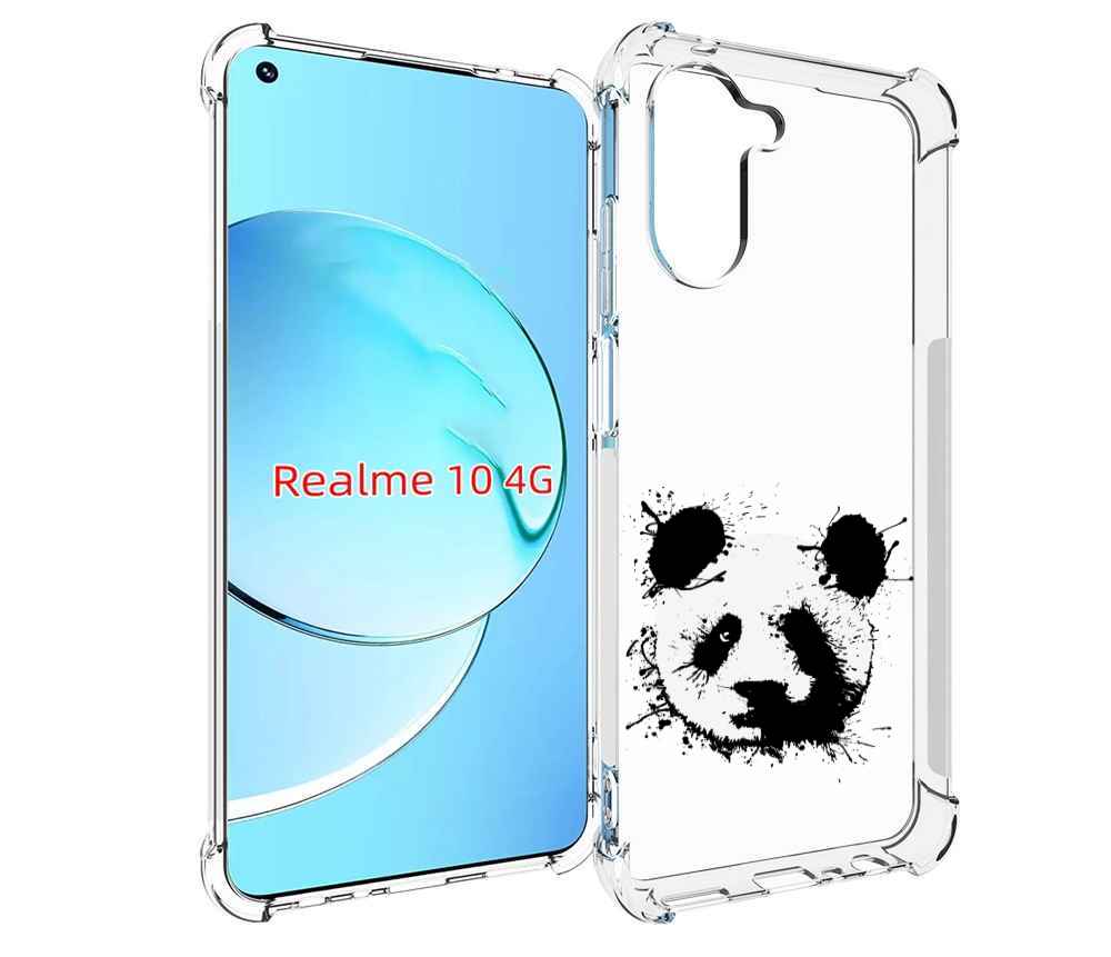 

Чехол MyPads клякса-панда для Realme 10, Прозрачный, Tocco