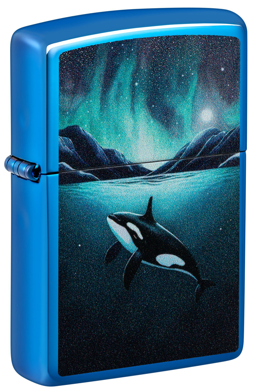 

Зажигалка бензиновая Zippo Whale с покрытием High Polish Blue, Синий