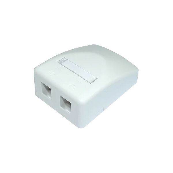 фото Настенная коробка 2-портовая, цвет белый surfacer mount module, 2port, without jack, for a amp