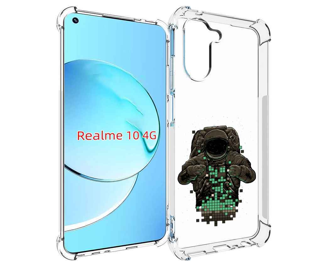 

Чехол MyPads космонавт с пикселями для Realme 10, Прозрачный, Tocco