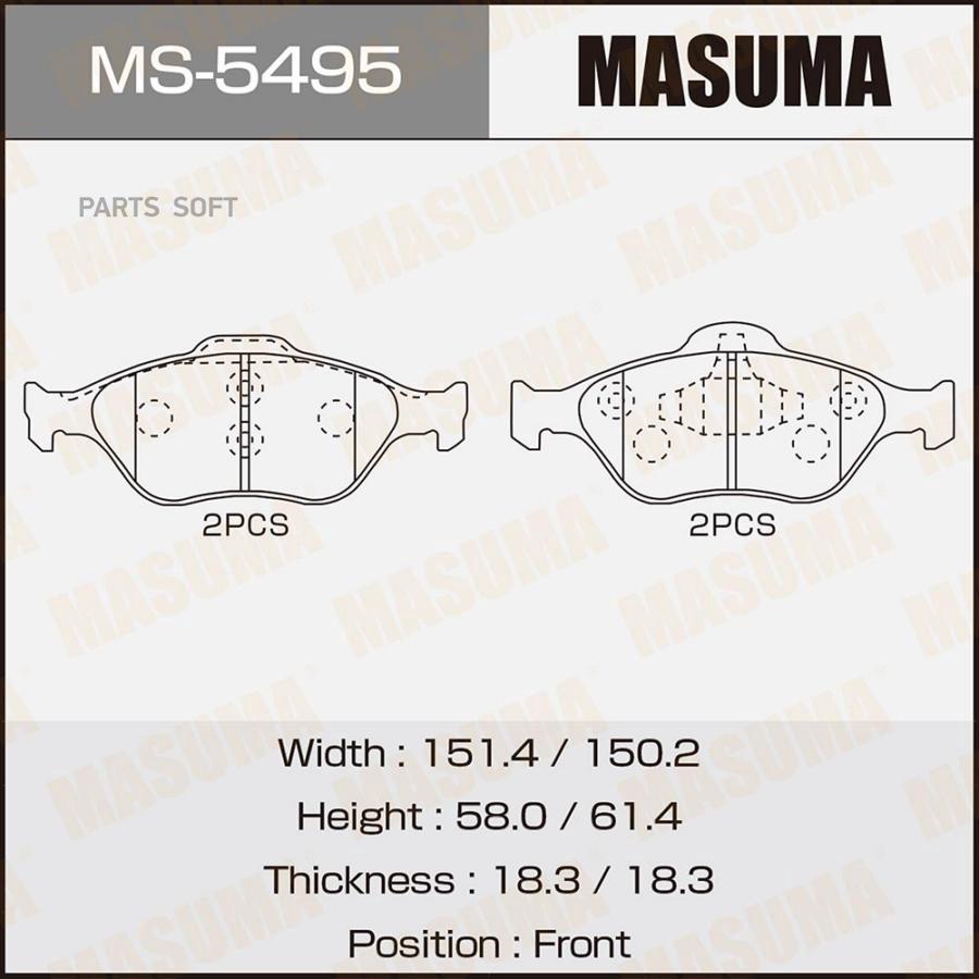 

Тормозные колодки MASUMA дисковые MS-5495