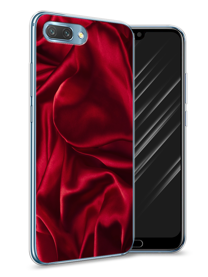 фото Чехол awog "текстура красный шелк" для honor 10