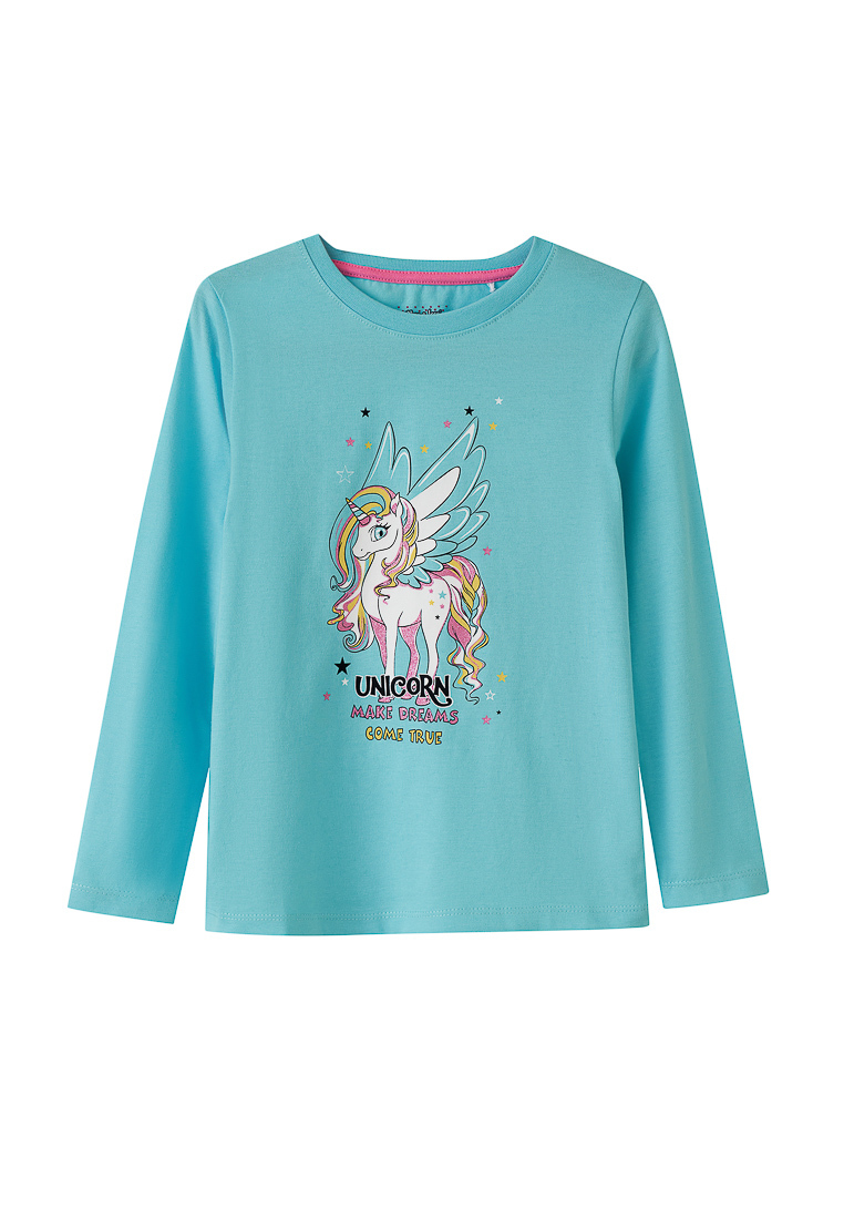 

Лонгслив детский Max&Jessi SS23C35400512, бирюзовый, 110, SS23C35400512