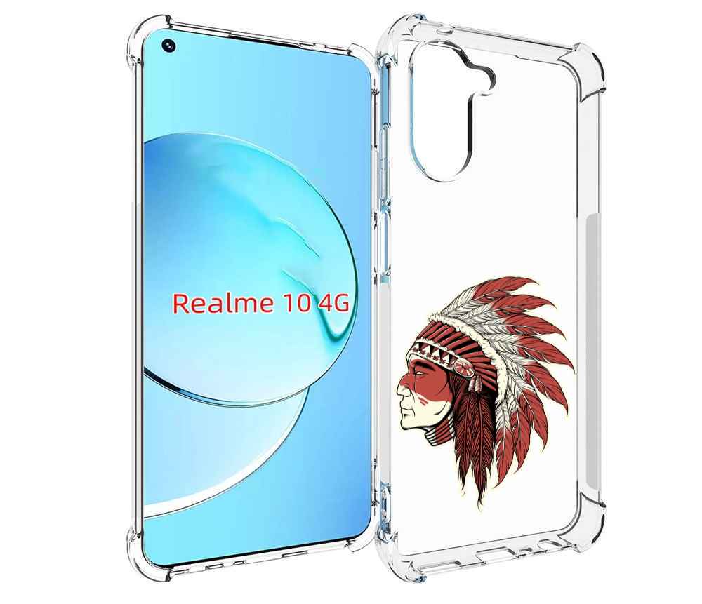 

Чехол MyPads красный индеец для Realme 10, Прозрачный, Tocco