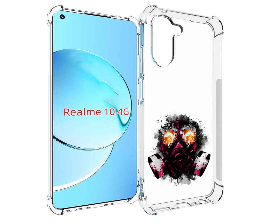 

Чехол MyPads красный противогаз для Realme 10, Прозрачный, Tocco