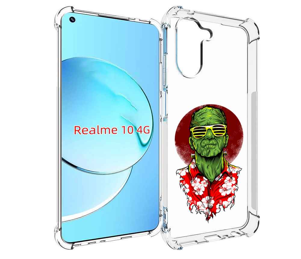 

Чехол MyPads крутой зеленый мужчина в очках для Realme 10, Прозрачный, Tocco