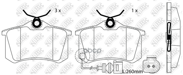 

Тормозные колодки NiBK дисковые PN0019W