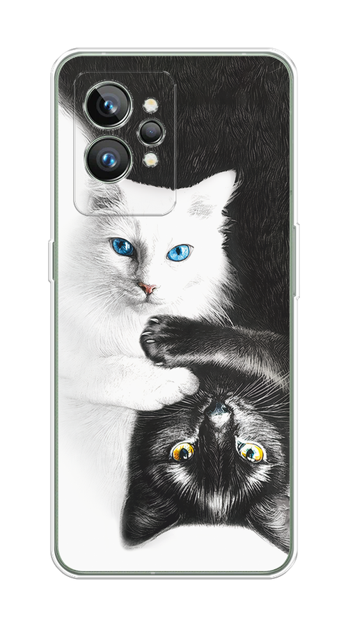 

Чехол на Realme GT 2 Pro "Коты Инь-Янь", Черный;белый;голубой, 258650-1