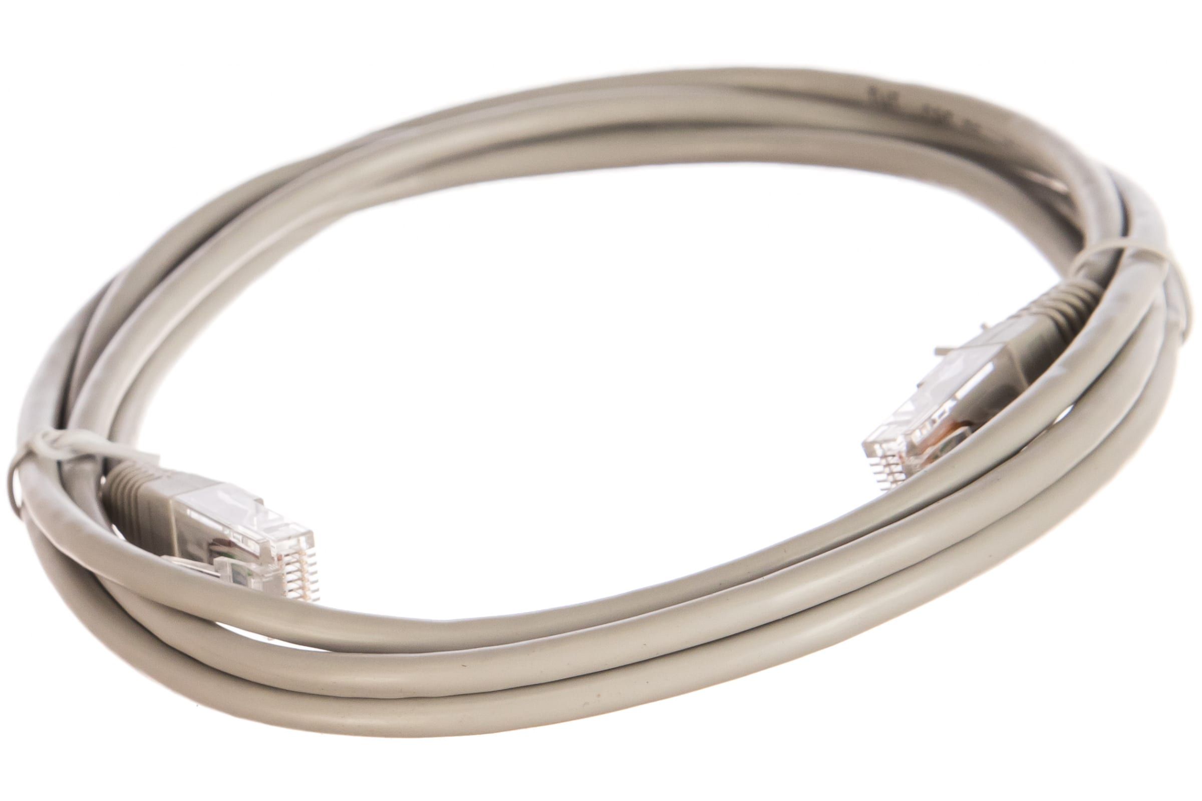 

Патч-корд RJ45 - RJ45, 4 пары, UTP, категория 5е, 2 м, серый, TWT TWT-45-45-2.0-GY
