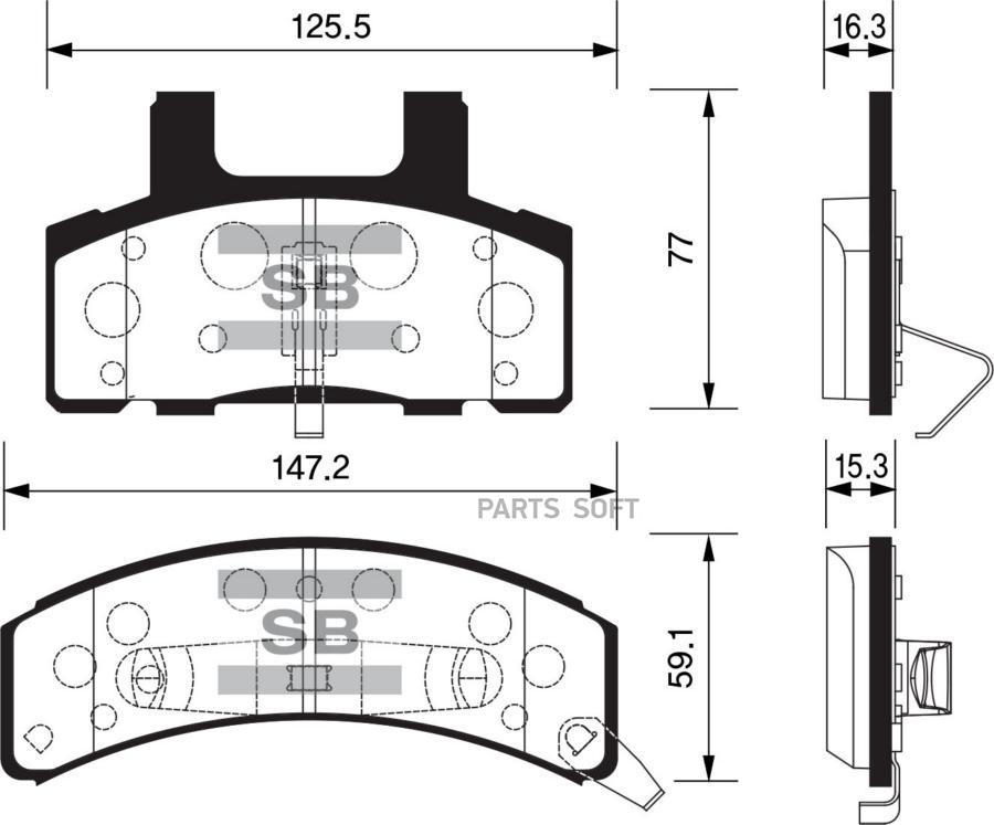 

Тормозные колодки Sangsin brake дисковые SP1261