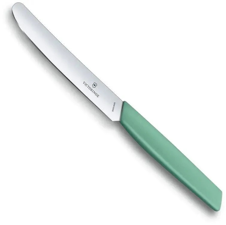 

Нож кухонный Victorinox Swiss Modern, столовый, 110мм, заточка прямая, стальной, мятный 6., Нож кухонный Victorinox Swiss Modern, столовый, 110мм, заточка прямая, стальной, мятный [6.9006.1141]