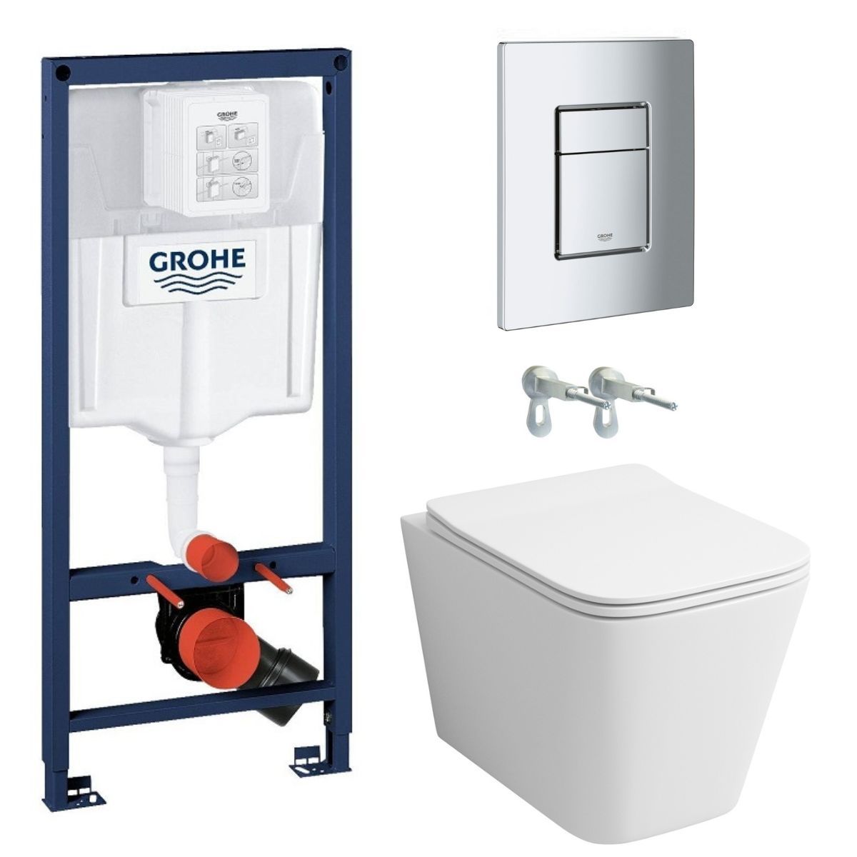 фото Инсталляция grohe rapid sl с подвесным унитазом azario mona