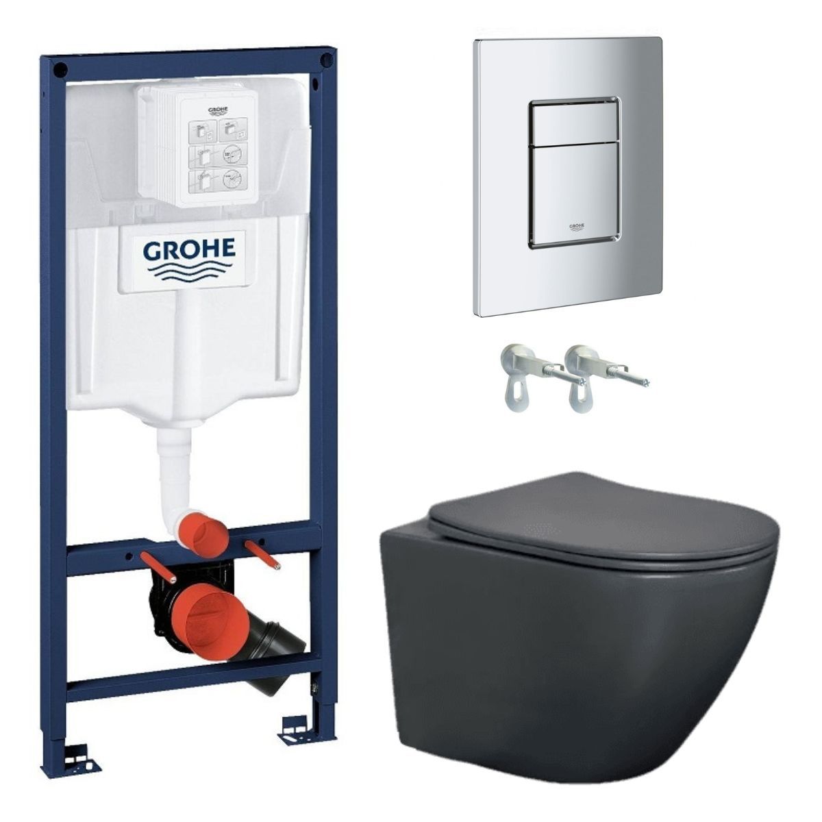 фото Инсталляция grohe rapid sl с подвесным унитазом zandini garda-grey