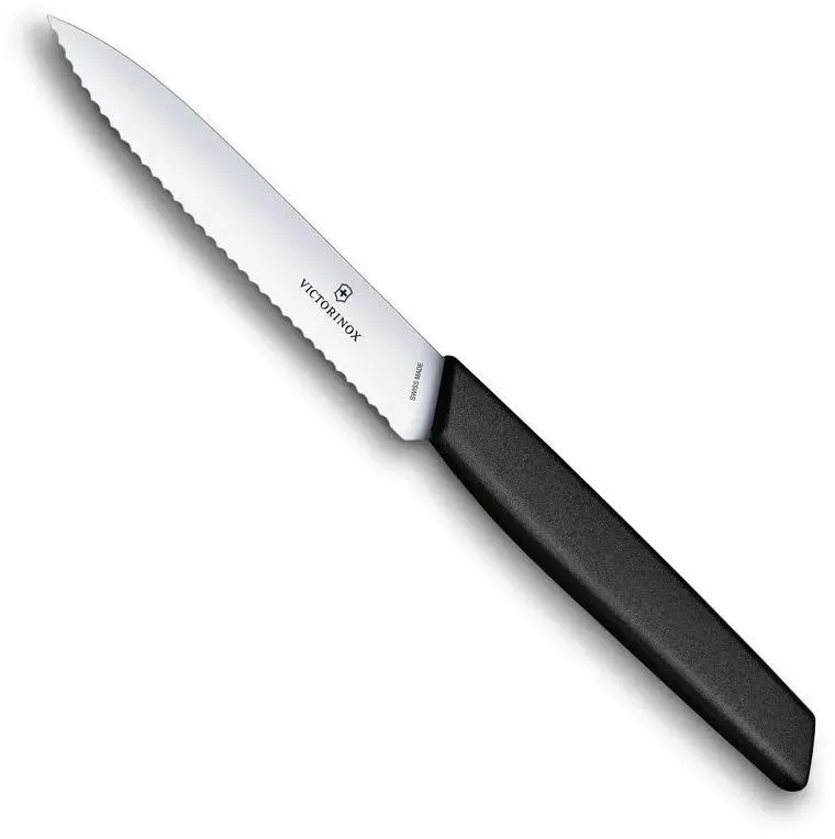 

Нож кухонный Victorinox Swiss Modern, универсальный, 100мм, заточка серрейтор, стальной, ч, Нож кухонный Victorinox Swiss Modern, универсальный, 100мм, заточка серрейтор, стальной, черный [6.9003.10w]