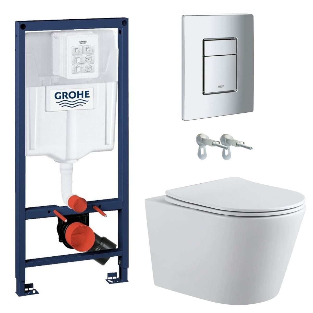 фото Инсталляция grohe rapid sl с подвесным унитазом aquanet atago