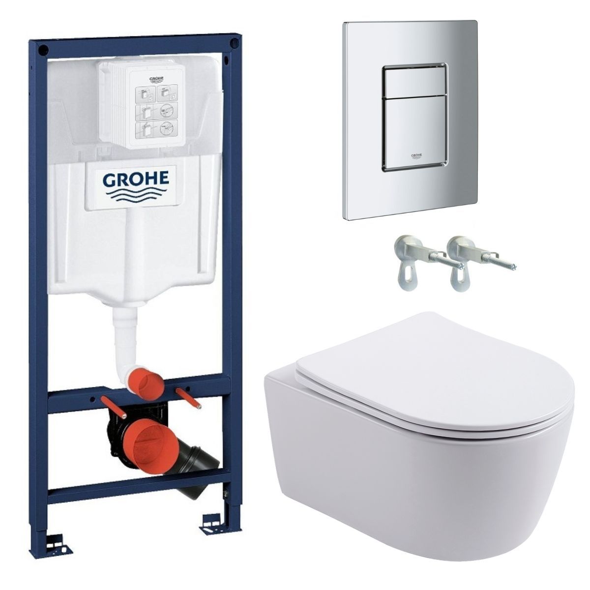 фото Инсталляция grohe rapid sl с подвесным унитазом aquanet smart