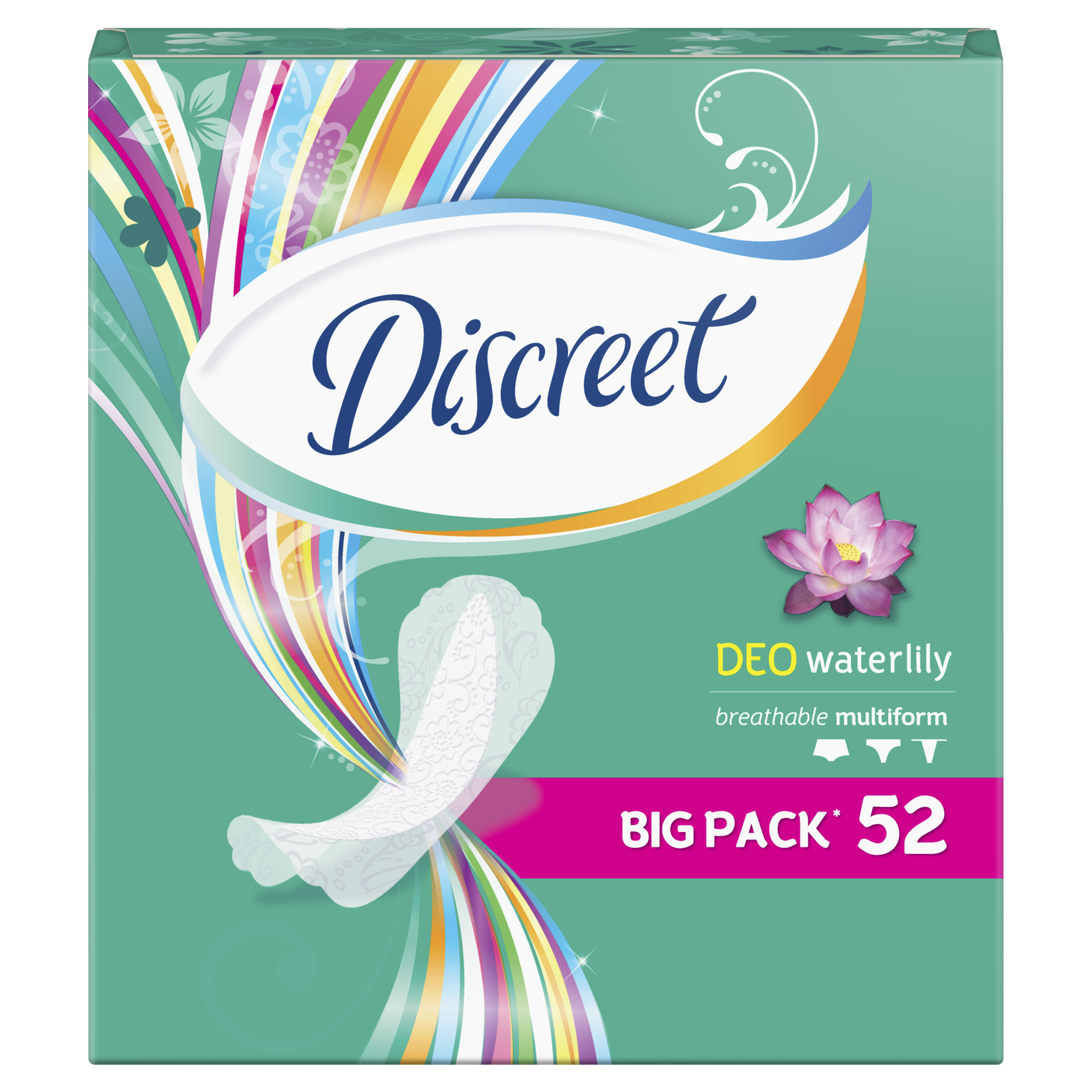 

Прокладки ежедневные женские DISCREET Water Lily Multiform 52 шт.