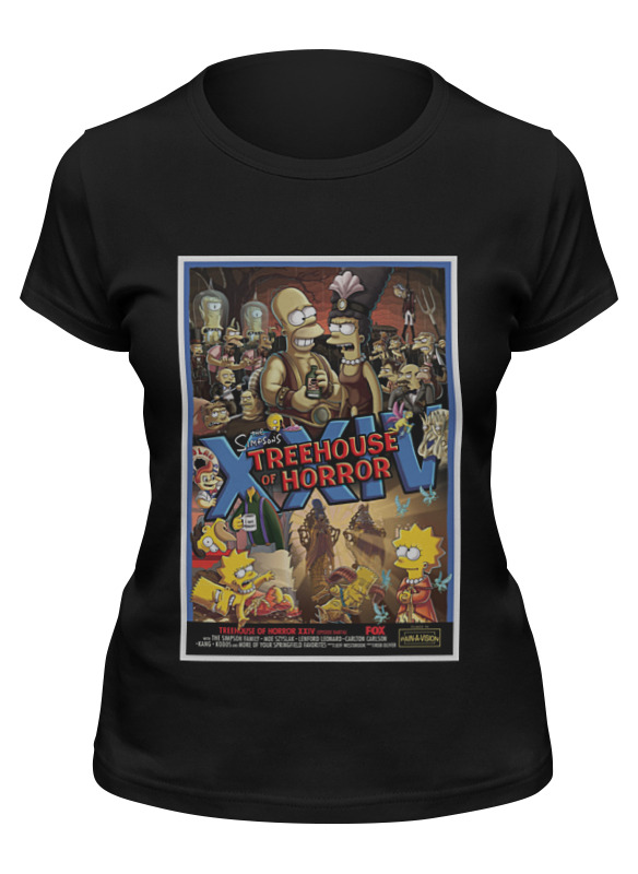 

Футболка женская Printio Simpsons / симпсоны черная XL, Simpsons / симпсоны