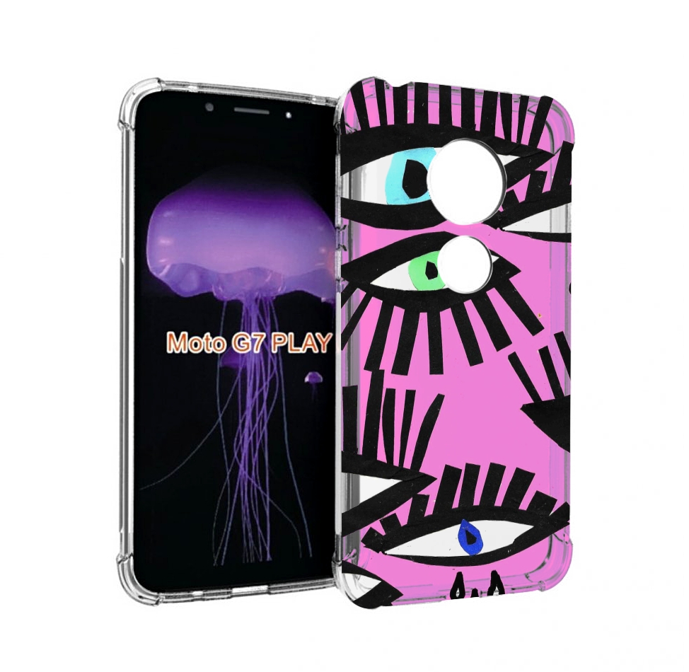 

Чехол MyPads глазки абстракция для Motorola Moto G7 Play, Прозрачный, Tocco