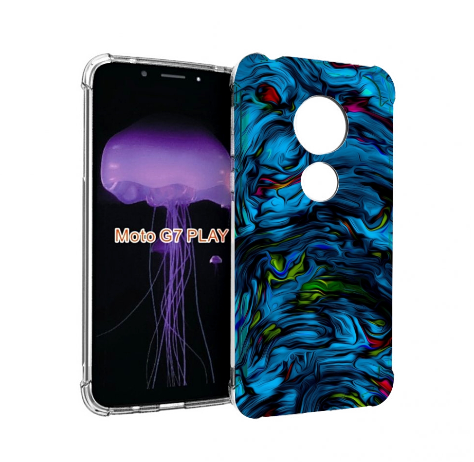 

Чехол MyPads голубая краска в темноте для Motorola Moto G7 Play, Прозрачный, Tocco