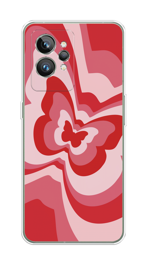 

Чехол на Realme GT 2 Pro "Бабочка в стиле хиппи", Красный;розовый, 258650-1