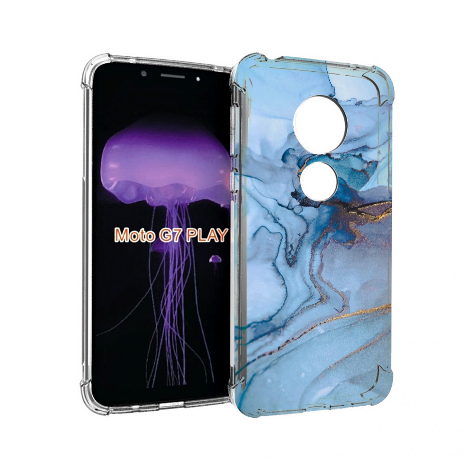 

Чехол MyPads голубой мрамор для Motorola Moto G7 Play, Прозрачный, Tocco