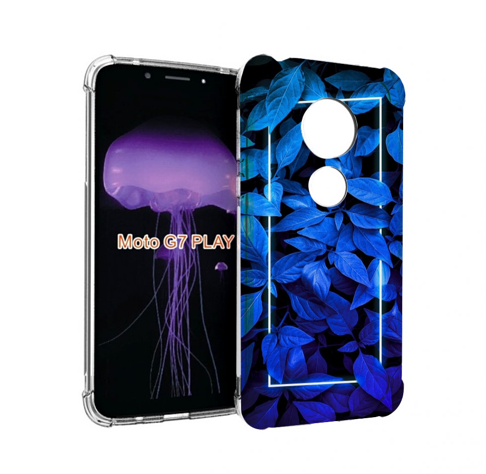 

Чехол MyPads голубые цветочки неон для Motorola Moto G7 Play, Прозрачный, Tocco