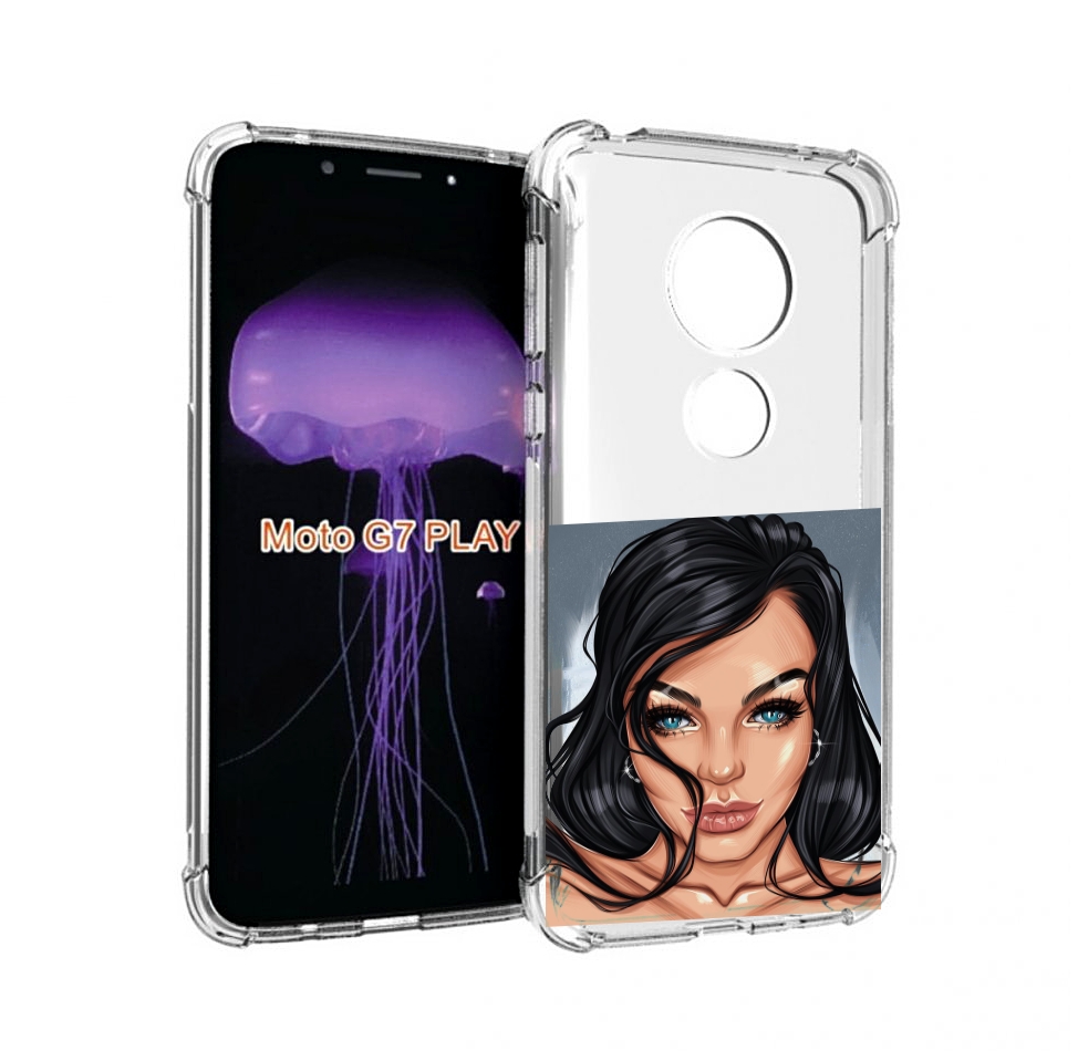 

Чехол MyPads голубые-глаза-у-брюнетки женский для Motorola Moto G7 Play, Прозрачный, Tocco