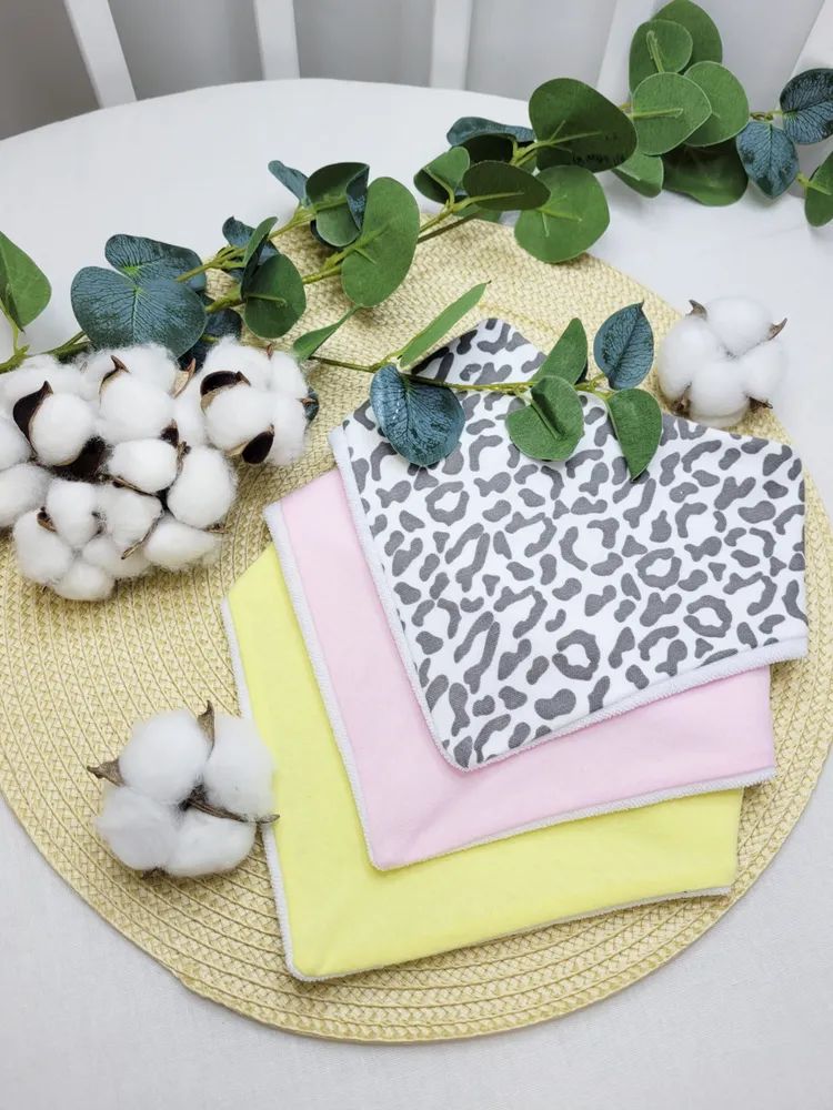 Нагрудники непромокаемые Леопад черно-белый 3шт