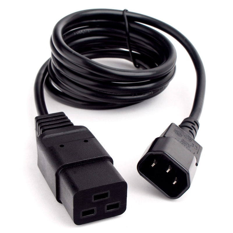 

Кабель NoBrand C14 - C19 вилка-розетка 1.8м (PC-189-1-1) черный