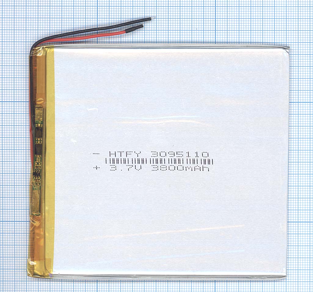 

Аккумулятор Li-Pol (батарея) 3*95*110мм 2pin 3.7V/3800mAh, Li-Pol (батарея) 3*95*110мм 2pin 3.7V/3800mAh