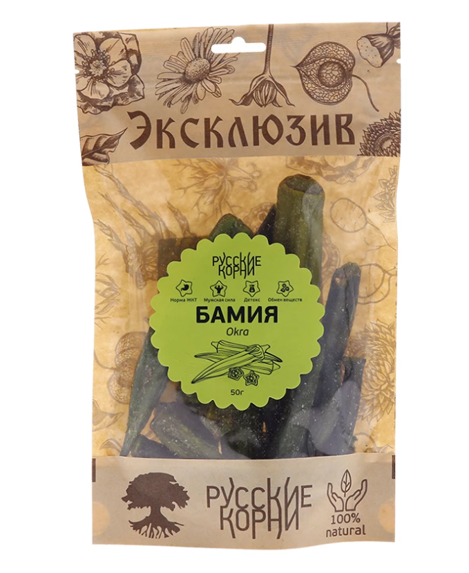 

Сбор лекарственный Русские Корни Бамия плоды 50 г