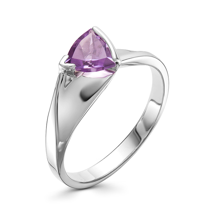 

Кольцо женское АЛЬКОР 01-0578/00АМ-00 из серебра, аметист, р. 16.5, 01-0578/00АМ-00