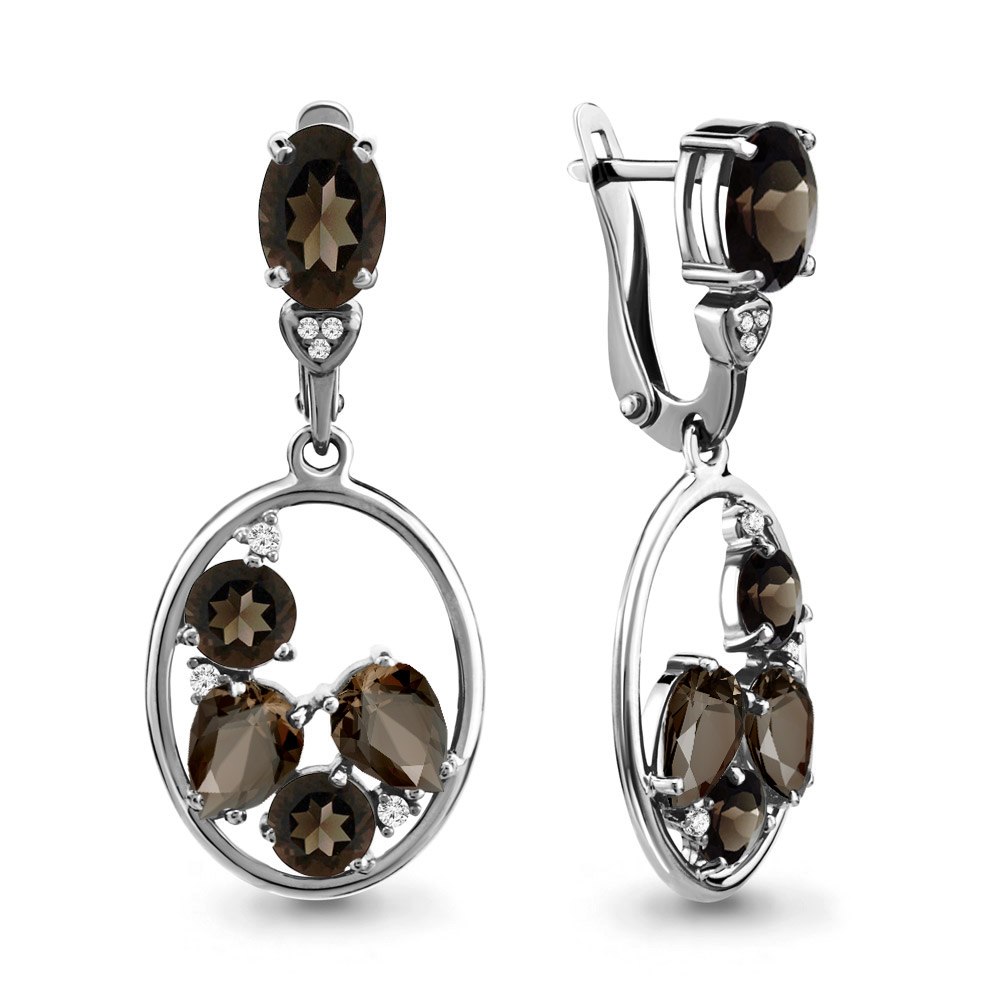 

Серьги из серебра с кварцем Aquamarine 4707101А_925_р, 4707101А_925_р