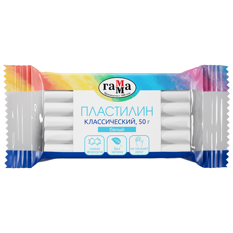 

Пластилин Гамма Классический, белый, 50г, (10шт.)