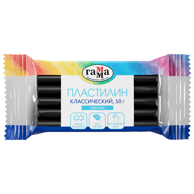 

Пластилин Гамма Классический , черный, 50г, 10шт.