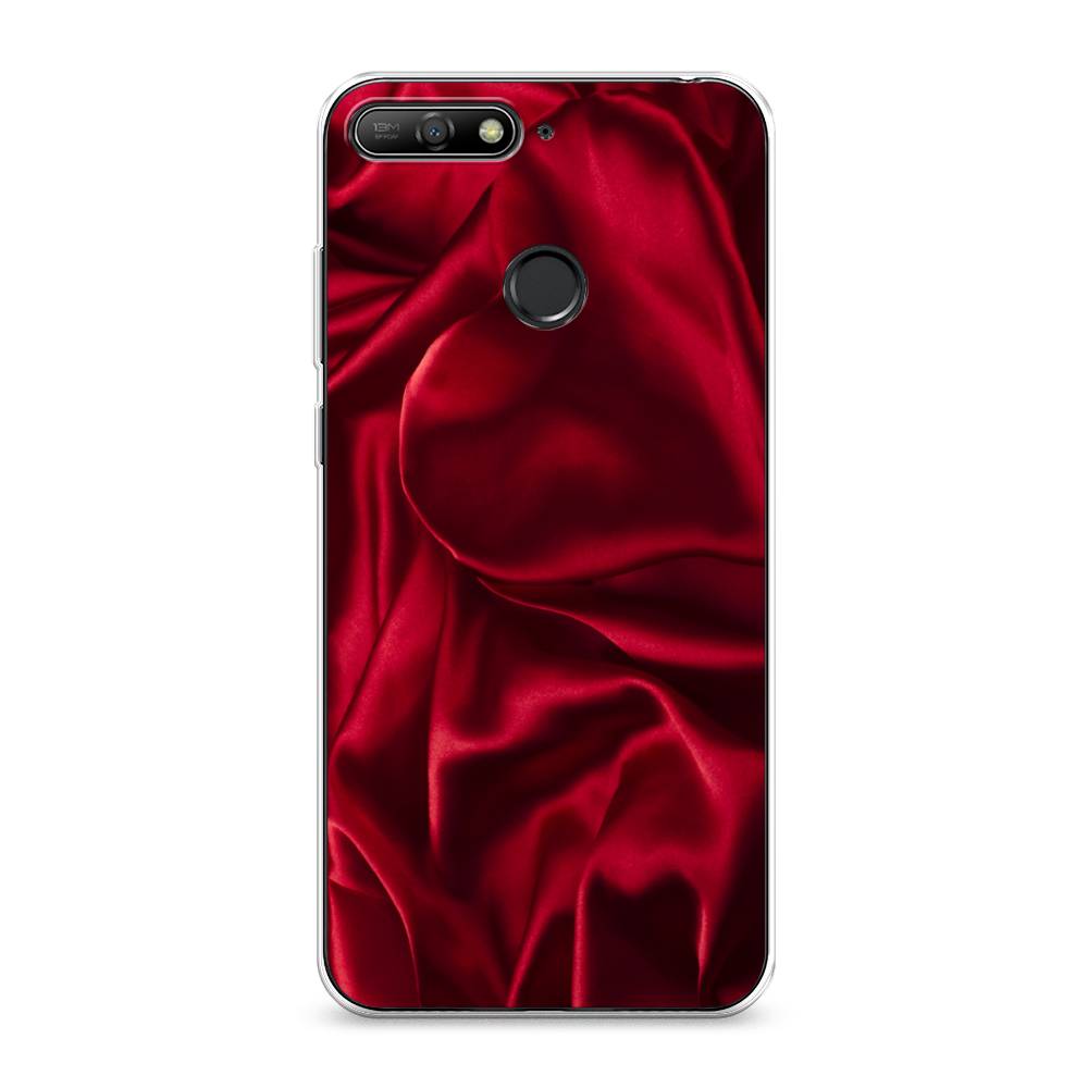 фото Чехол awog "текстура красный шелк" для huawei y6 prime 2018