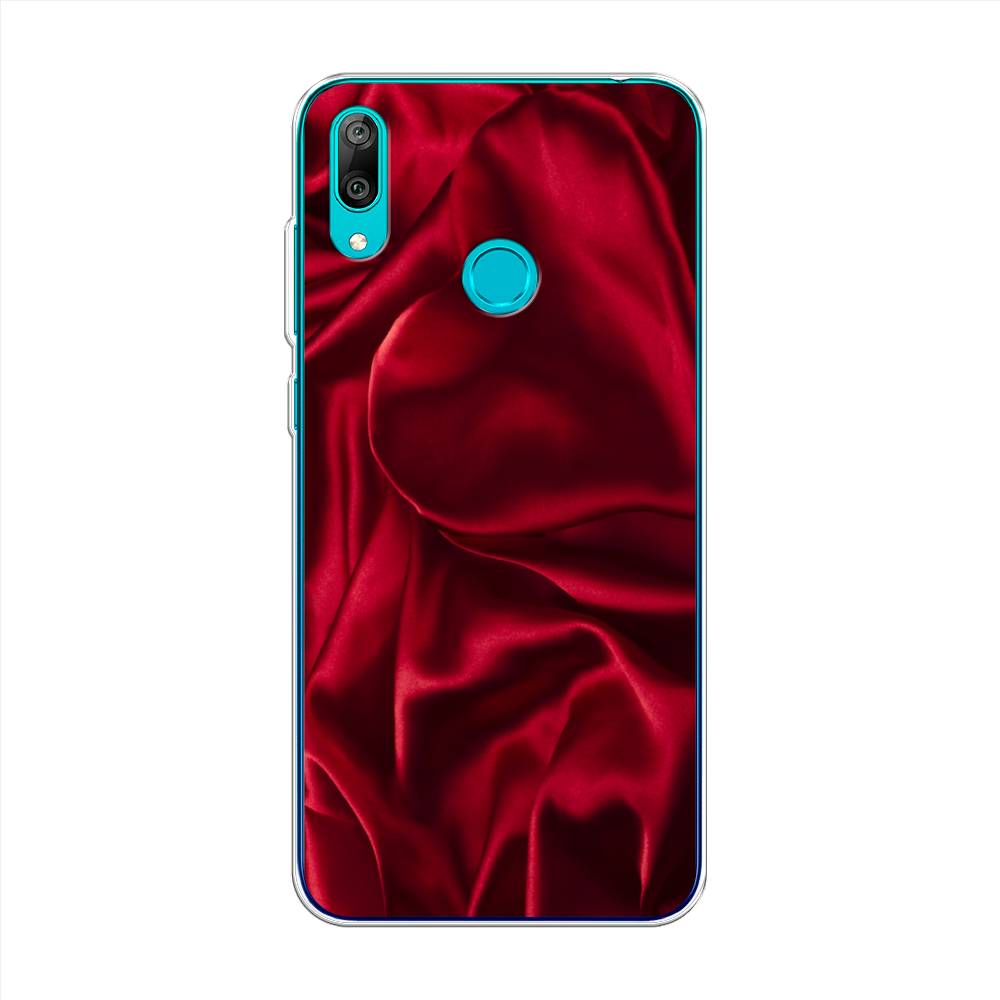 фото Чехол awog "текстура красный шелк" для huawei y7 2019