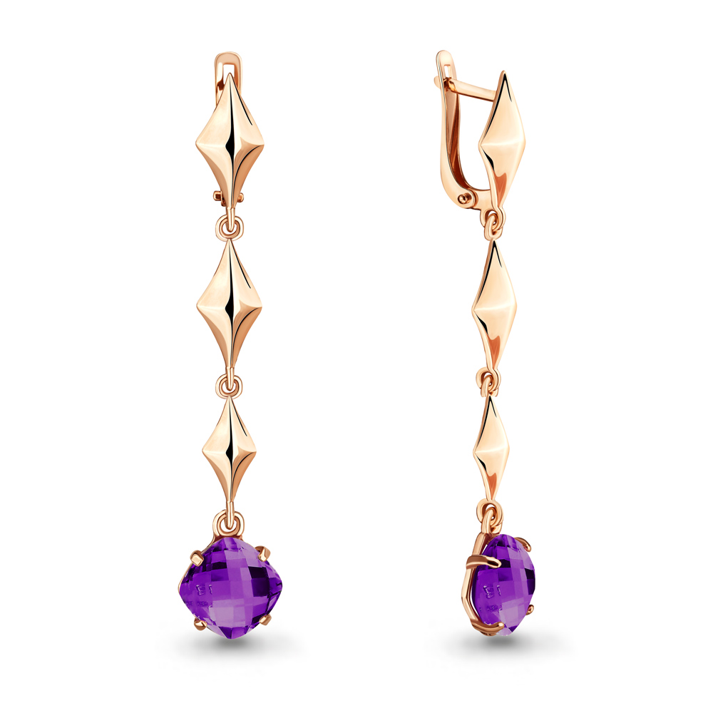 

Серьги из серебра с аметистом Aquamarine 4707484_925_з, 4707484_925_з