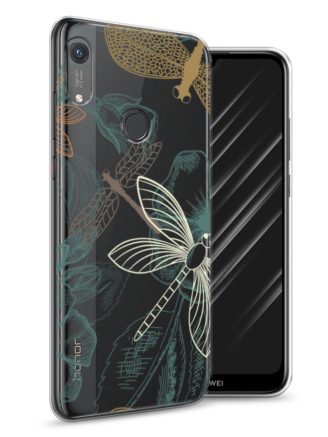 

Чехол Awog на Honor 8A (8A Pro/Prime) "Тени стрекоз", Коричневый;зеленый;белый, 68750-8