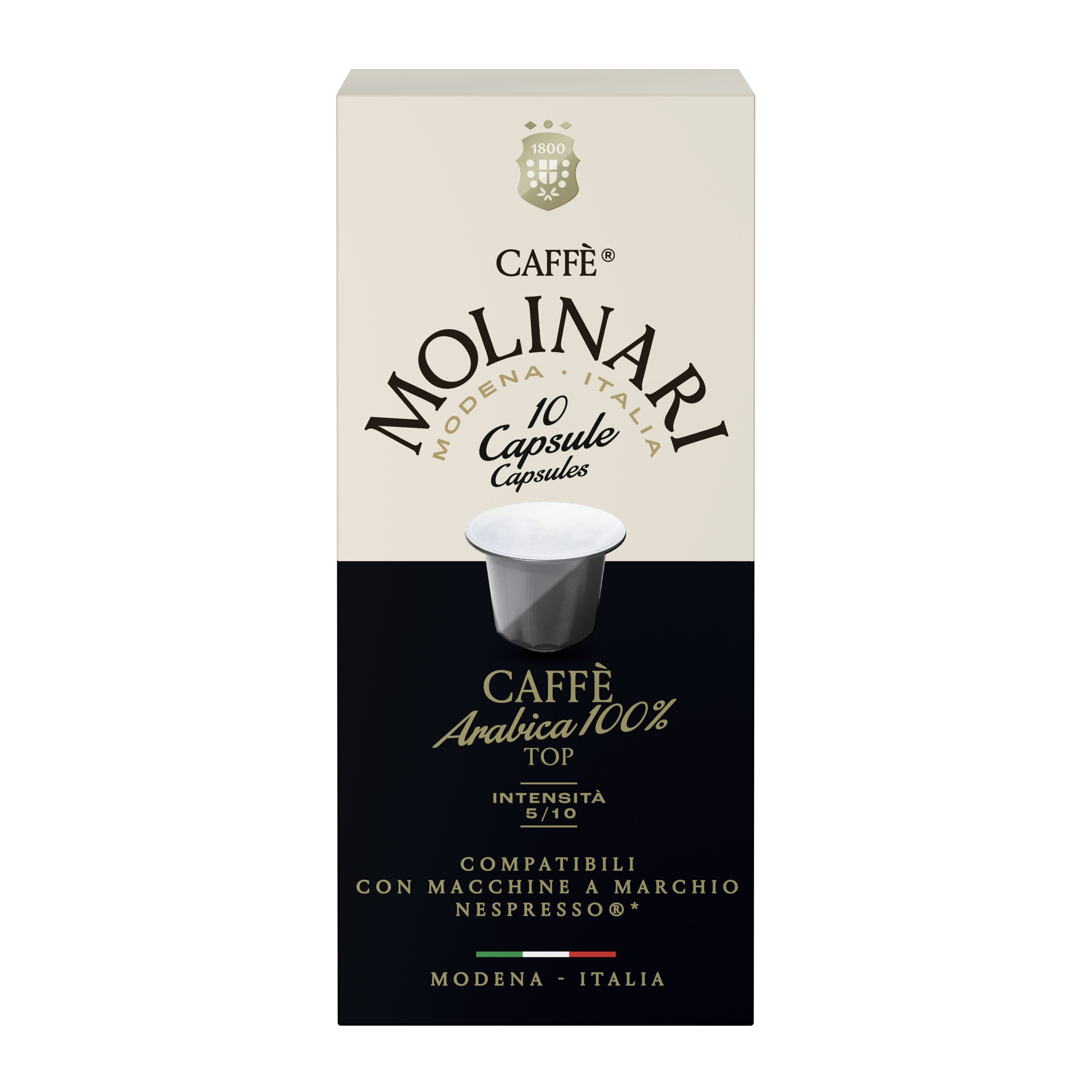 Кофе в капсулах 100% Molinari ARABICA 100% Арабика, 10 шт